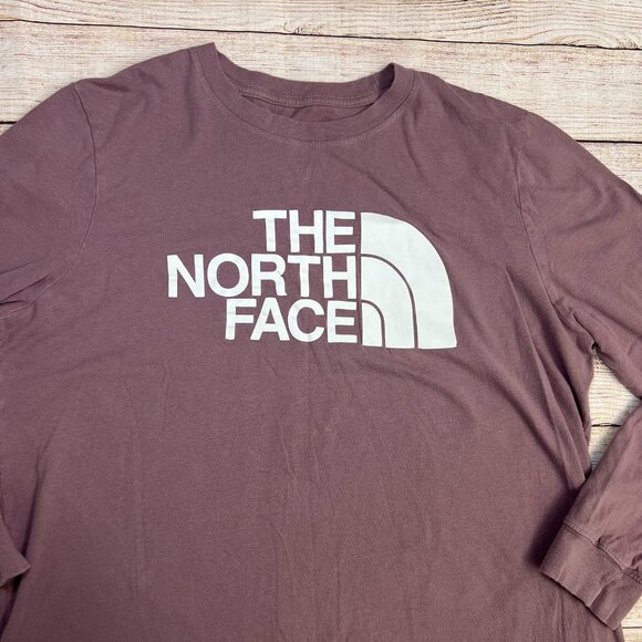 The North Face Women's Long Sleeve Logo Tee Size L Mauve Pink Purple Outdoor - Picture 8 of 8